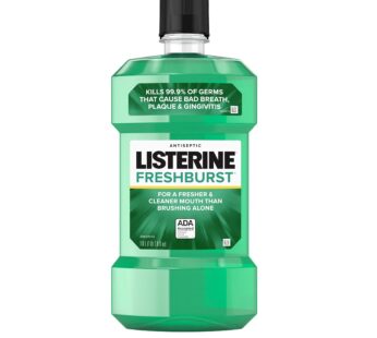 Listerine Freshburst Antiseptic Mouthwash for Bad Breath, Kills 99% of Germs That Cause Bad Breath & Fight Plaque & Gingivitis, ADA Accepted Mouthwash, Spearmint, 1 L