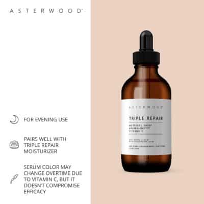 Asterwood Triple Repair Matrixyl 3000 + Argireline + Hyaluronic Acid + Organic Vitamin C Serum for Face; Anti-Aging Face Serum, Anti-Wrinkle Serum, Facial Skin Serum Skin Care, 118ml/4 oz - Image 6