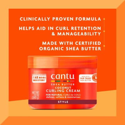 Cantu Coconut Curling Cream with Shea Butter for Natural Hair, 12 oz, Packaging may vary - Image 3