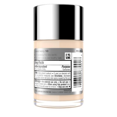 Neutrogena Healthy Skin Liquid Makeup Foundation, Broad Spectrum SPF 20 Sunscreen, Lightweight & Flawless Coverage Foundation with Antioxidant Vitamin E & Feverfew, Classic Ivory, 1 fl. oz - Image 9