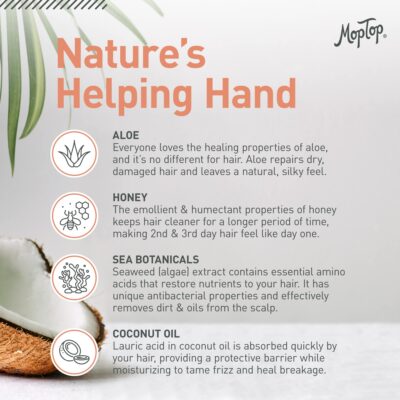MopTop Leave-in Conditioner for Fine, Thick, Wavy, Curly & Kinky-Coily Natural hair, Anti Frizz Curl Moisturizer & Lightweight Curl Enhancer w/Aloe, great for Dry Hair- 8oz - Image 3