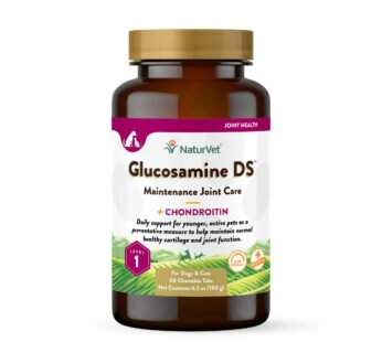 NaturVet Glucosamine DS Level 1 Maintenance Care Hip & Joint Support Pet Supplement for Dogs & Cats ?Glucosamine, Chondroitin, Antioxidants ?Supports Cartilage, Joint Function ? 60 Ct.