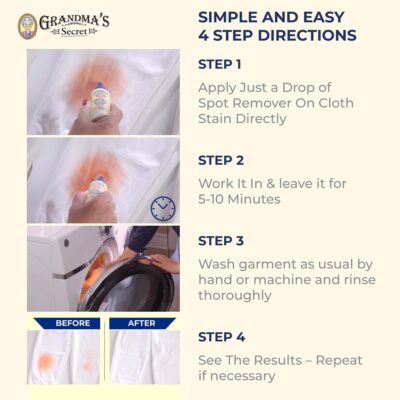 Grandma's Secret Spot Remover - Chlorine, Bleach, and Toxin-Free Stain Remover - Stain Remover for Clothes - Fabric Stain Remover Removes Oil, Paint, Blood and Pet Stains -3 Pack of 2 Ounce - Image 3