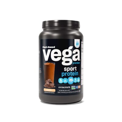 Vega Premium Sport Protein Mocha Protein Powder, Vegan, Non GMO, Gluten Free Plant Based Protein Powder Drink Mix, NSF Certified for Sport, 28.6 oz