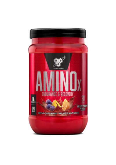 BSN Amino X Muscle Recovery & Endurance Powder with BCAAs, Intra Workout Support, 10 Grams of Amino Acids, Keto Friendly, Caffeine Free, Flavor: Fruit Punch, 30 servings (Packaging May Vary)