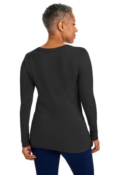 Healing Hands Women's Underscrub Soft Knit Melissa Longsleeve Scrub Tee with Breathable & Easy Care Fabric 5047, XS, Black - Image 2