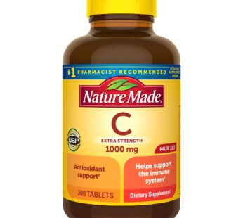 Nature Made Extra Strength Vitamin C 1000 mg, Dietary Supplement for Immune Support, 300 Tablets, 300 Day Supply