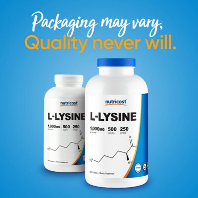 Nutricost L-Lysine 1000mg Per Serving, 250 Servings, 500 Capsules - Gluten Free, Non-GMO, 500mg Per Capsule - Image 5