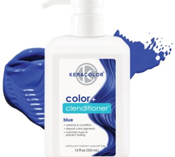 Keracolor Clenditioner BLUE Hair Dye – Semi Permanent Hair Color Depositing Conditioner, Cruelty-free, 12 Fl. Oz.