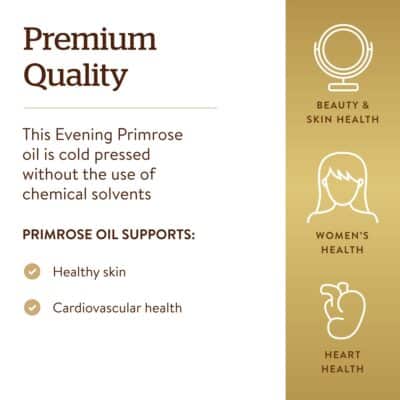 Solgar Evening Primrose Oil 500 mg, 180 Softgels - Promotes Healthy Skin & Cardiovascular Health - Nutritional Support for Women - Gluten Free, Dairy Free - 180 Servings - Image 4
