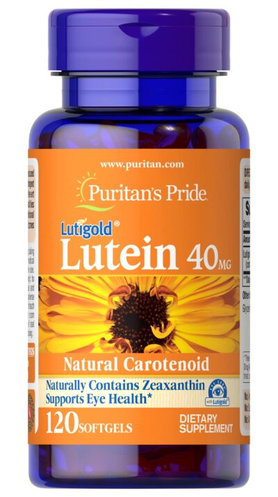 Puritan's Pride Lutein 40mg With Zeaxanthin, Supports Eye Health, 120 Count (Pack of 1)