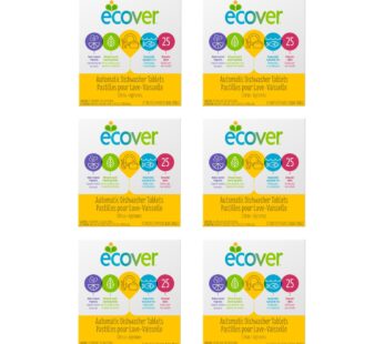 Ecover Automatic Dishwasher Soap Tablets, Citrus, 25 Count (Pack of 6) – Packaging May Vary