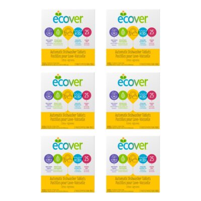 Ecover Automatic Dishwasher Soap Tablets, Citrus, 25 Count (Pack of 6) - Packaging May Vary