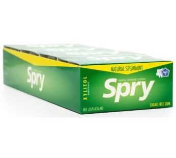 Spry Fresh Natural Xylitol Chewing Gum Dental Defense System Aspartame-Free Sugar Free Gum (Spearmint, 10 Count Blister Cards – Pack of 20)