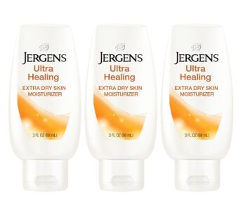 Jergens Ultra Healing Dry Skin Moisturizer, Body and Hand Lotion, for Long Lasting Skin Hydration, with HYDRALUCENCE blend, 3 Fl Oz (Pack of 3)