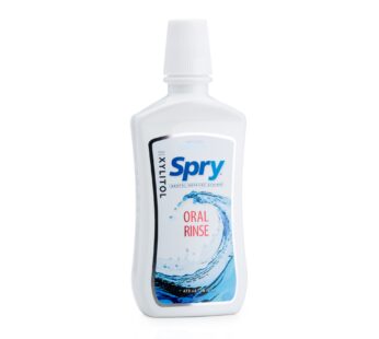 Spry Xylitol Mouthwash Fluoride Free, Oral Rinse with Enamel Support, Natural Cool Mint – 16 fl oz (Pack of 1)