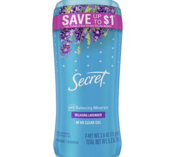 Secret Fresh Clear Gel Deodorant for Women, Relaxing Lavender Scent, 2.6 oz (Pack of 2)