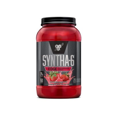 BSN SYNTHA-6 Edge Protein Powder, Strawberry Protein Powder with Hydrolyzed Whey, Micellar Casein, Milk Protein Isolate, Low Sugar, 24g Protein, Strawberry Milkshake, 28 Servings