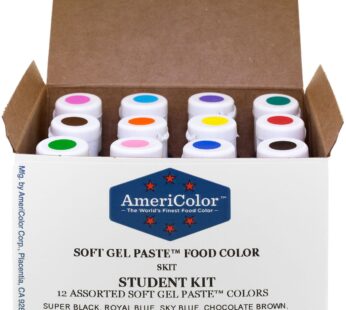 Food Coloring AmeriColor Student – Kit 12 .75 Ounce Bottles Soft Gel Paste Colors