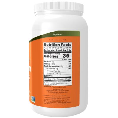 NOW Supplements, Whole Psyllium Husks, Non-GMO Project Verified, Soluble Fiber, 24-Ounce - Image 2