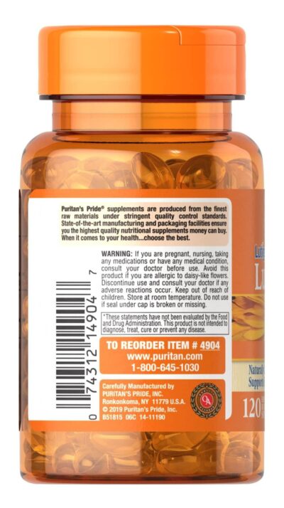 Puritan's Pride Lutein 20 mg with Zeaxanthin Softgels, Supports Eye Health, 120 Count - Image 2
