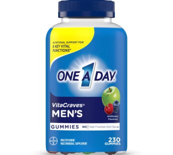 One A Day Men?s Multivitamin Gummies, Multivitamin for Men with Vitamin A, C, D, E, Calcium & More To Support Healthy Muscle Function, Gummies, 230 Count