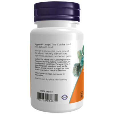 NOW Supplements, Selenium (L-Selenomethionine) 100 mcg, Essential Mineral*, 100 Tablets - Image 3