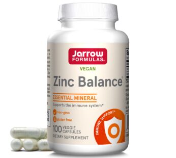 Jarrow Formulas Zinc Balance 15 mg – 100 Servings (Veggie Caps) – Includes Copper – Essential Mineral for Immune System Support – Immune Support Supplement – Gluten Free Zinc Copper Supplement – Vegan