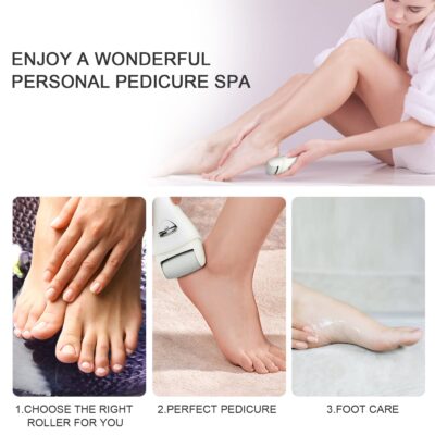 Electric Feet Callus Removers Rechargeable,Portable Electronic Foot File Pedicure Tools, Electric Callus Remover Kit,Professional Pedi Feet Care Perfect for Dead,Hard Cracked Dry Skin Ideal Gift - Image 7