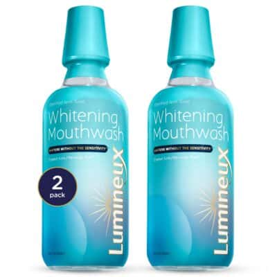 Lumineux Teeth Whitening Mouthwash, 16 Oz. 2 Pack - Peroxide Free - Enamel Safe - Whitening Without The Sensitivity - Certified Non-Toxic - NO Alcohol, Fluoride & SLS Free