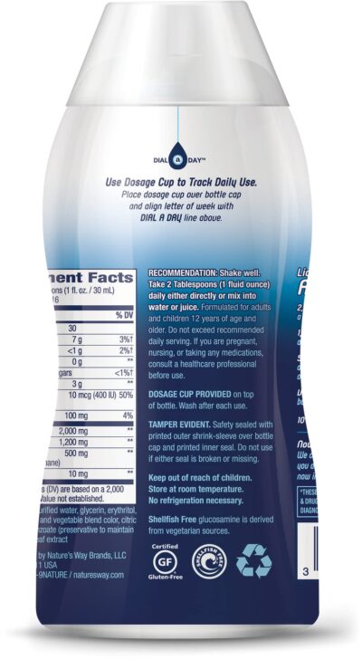 Nature's Way Joint Movement Glucosamine Fast Absorbing Liquid, Ultra Strength, Supports Healthy Bones*, Chondroitin, and MSM with Vitamin D3, Berry Flavored, 16 Fl Oz (Packaging May Vary) - Image 8