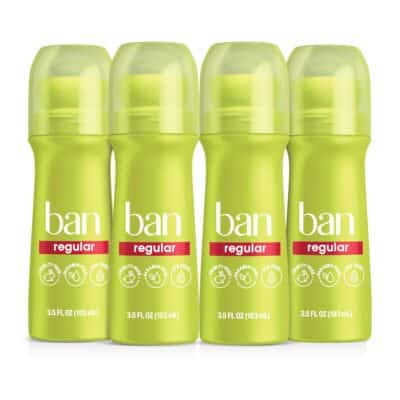 Ban Roll-On Regular Deodorant, 3.5 Ounce (Pack of 4)