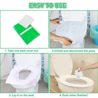 YGDZ Toilet Seat Covers Disposable, 110pcs Flushable Travel Disposable Toilet Seat Covers for Adults Kids Potty Training, Travel Essential Accessories for Airplane, Road Trips, Camping - Image 6