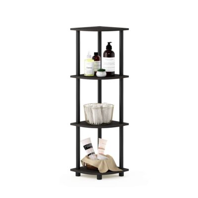 Furinno 12078EX/BK Turn-n-Tube Multipurpose 4-Tier Corner Shelf, Espresso/Black - Image 5