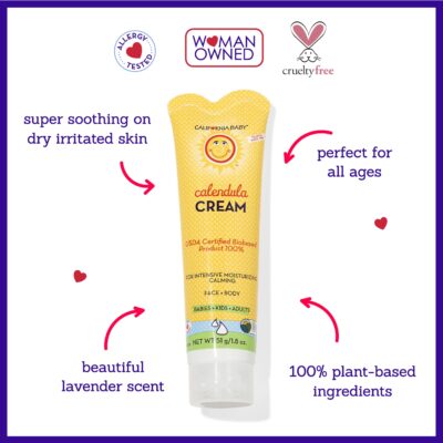 California Baby Calendula Cream | Soothing Baby Cream | Allergy Friendly | Plant-based | Soothes and Moisturizes Irritated, Dry Skin On Face and Body | 1.8 oz - Image 3