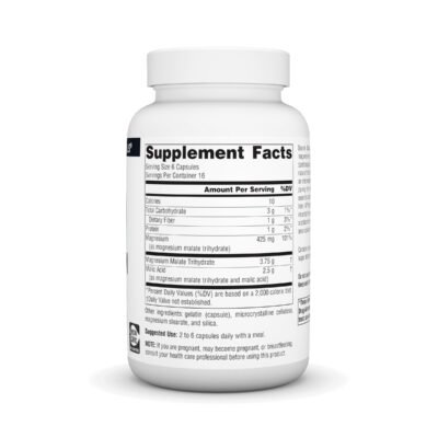 Source Naturals Magnesium Malate 3750 mg Per Serving Essential Magnesium Malic Acid Supplement - 100 Capsules - Image 2