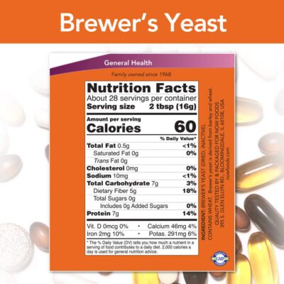 NOW Supplements, Brewer's Yeast Powder with naturally occurring Protein and B-Vitamins, 1-Pound - Image 2