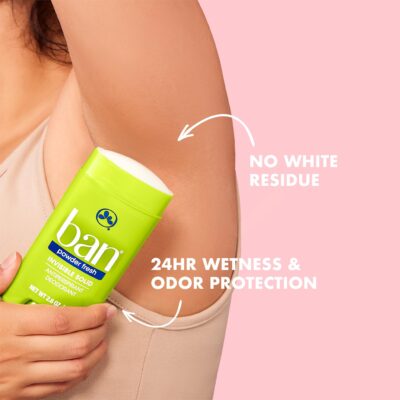 Ban Powder Fresh 24-hour Invisible Antiperspirant, 2.6oz Solid Deodorant, Underarm Wetness Protection, with Odor-fighting Ingredients (4 Pack) - Image 2