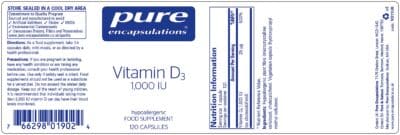 Pure Encapsulations Vitamin D3 25 mcg (1,000 IU) - Supplement to Support Bone, Joint, Breast, Heart, Colon & Immune Health - with Premium Vitamin D - 120 Capsules - Image 9