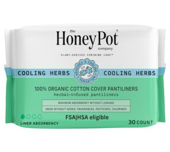 The Honey Pot Company – Herbal Panty Liners for Women – Everyday Liners – Infused w/Essential Oils for Cooling Effect & Organic Cotton Cover – Feminine Care – FSA & HSA Eligible – 30 ct