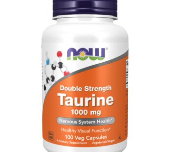 NOW Supplements, Taurine 1,000 mg, Double Strength, Nervous System Health*, 100 Veg Capsules