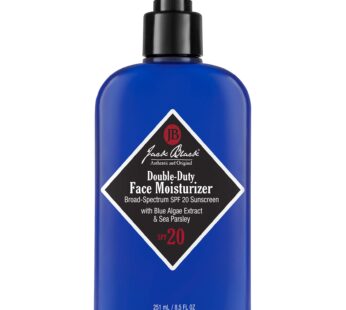 Jack Black Double-Duty Face Moisturizer, 8.5 Fl. Oz ? SPF 20 Sun Protection, Long Lasting Hydrating Skincare, Lightweight Moisturizer, Men?s Facial Moisturizer