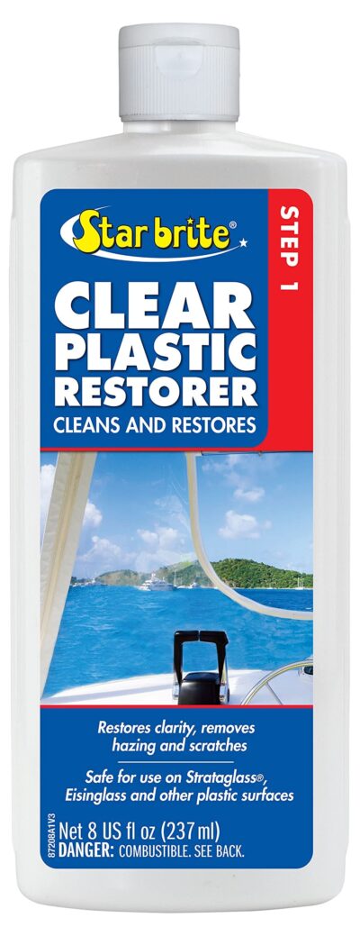 STAR BRITE Clear Plastic Restorer - Step 1 - Ultimate Solution for Restoring Shine & Clarity to Acrylic, Polycarbonate & Plastic Surfaces (087208)