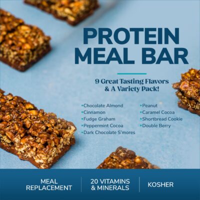 WonderSlim Meal Replacement Protein Bar, Peanut, 15g Protein, 20 Vitamins & Minerals, Gluten Free (7ct) - Image 3