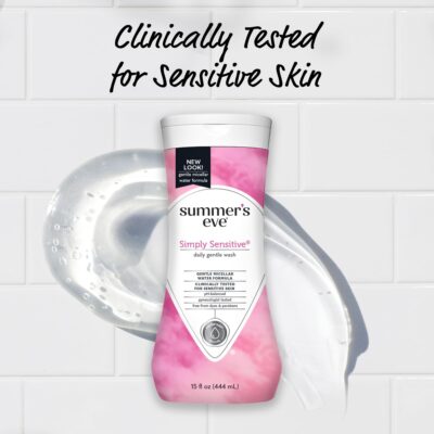 Summer's Eve Simply Sensitive Daily Gentle All Over Feminine Body Wash, Removes Odor, Feminine Wash pH Balanced, 15 fl oz, 3 Pack - Image 4