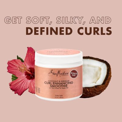 Shea Moisture Curl Enhancing Smoothie, Bonus Size ? Coconut & Hibiscus Curl Cream with Shea Butter & Coconut Oil for Curly Hair Care, Frizz Control, Curl Defining Cream, Leave-In Conditioner, 16 Fl Oz - Image 3