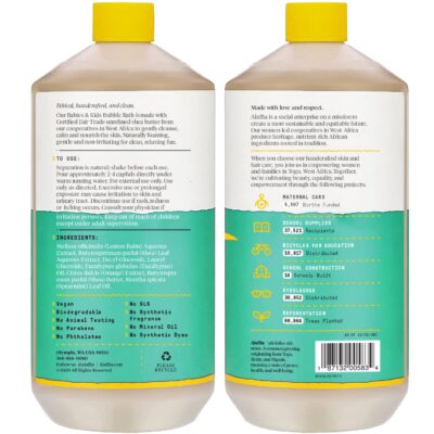 Alaffia Babies and Kids Bubble Bath, Gentle Baby Essentials for Delicate Skin, Cleansing & Calming Bubbles, Plant Based Formula, Vegan, Eucalyptus Mint, 32 Fl Oz - Image 2