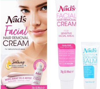 Nad’s Gentle & Soothing Facial Hair Removal For Women – Sensitive Depilatory Cream For Delicate Face Areas, 0.99 Oz (4446)