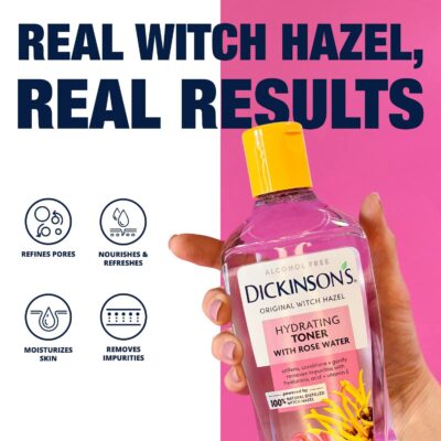 Dickinson's Enhanced Witch Hazel Hydrating Toner with Rosewater, Alcohol Free, 98% Natural Formula, 16 Fl Oz (Pack of 1) - Image 2