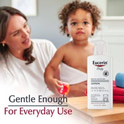 Eucerin Baby Body Lotion, Hypoallergenic and Fragrance Free Baby Lotion, Baby Moisturizer with Pro-Vitamin B5 and Shea Butter, 13.5 Fl Oz Bottle - Image 6